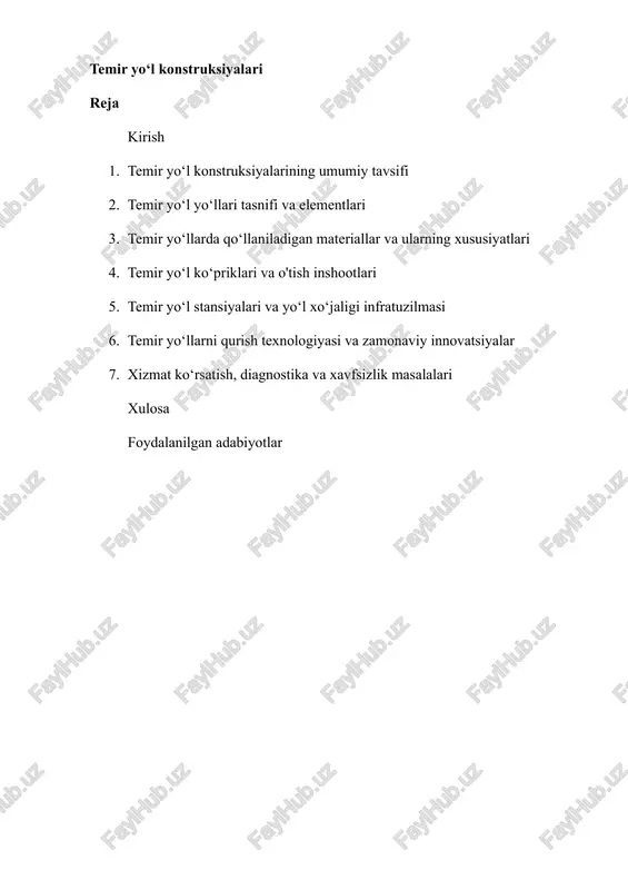 temir yo‘l konstruksiyalari — DOCX