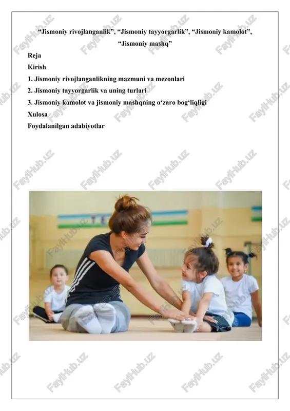 jismoniy tarbiya — DOCX