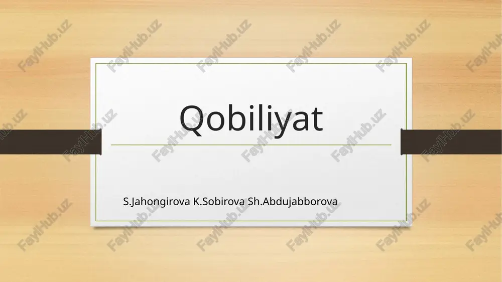 qobiliyat — PPTX