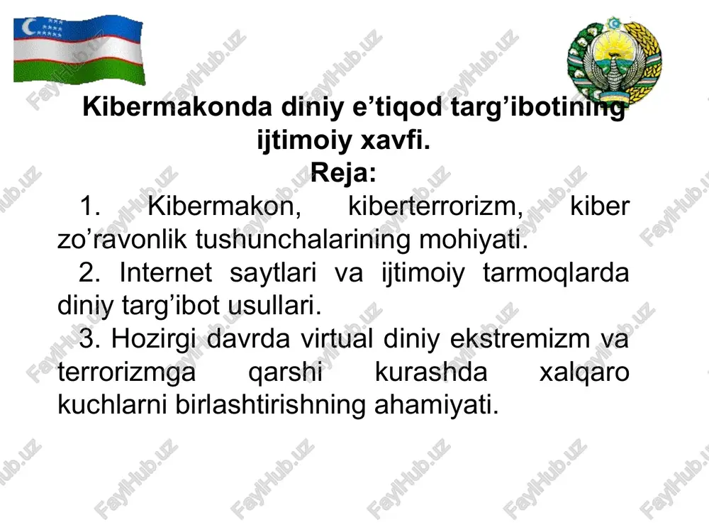 kibermakonda diniy e’tiqod targ’iboti — PPT