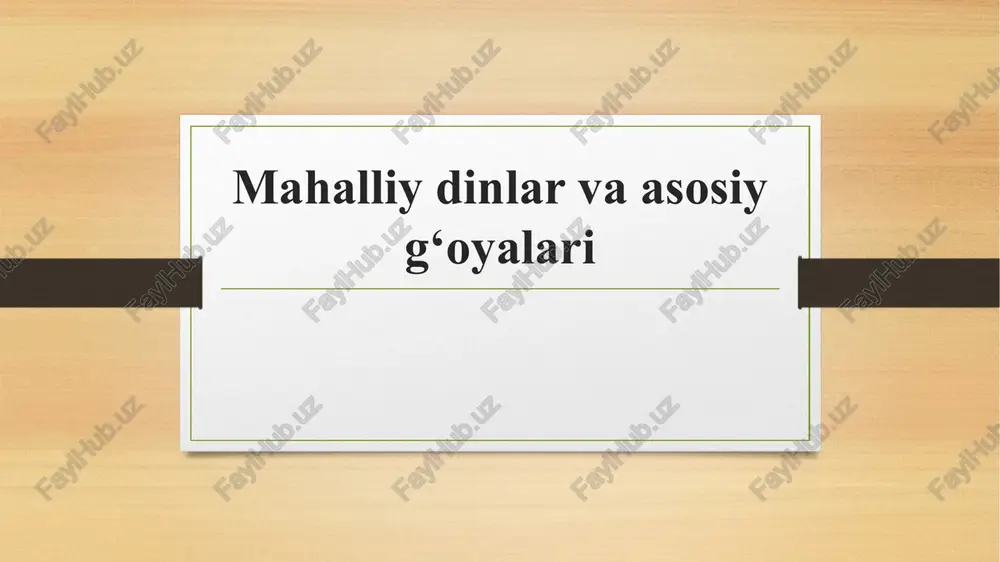 mahalliydinlar va asosiy g‘oyalari — PPTX