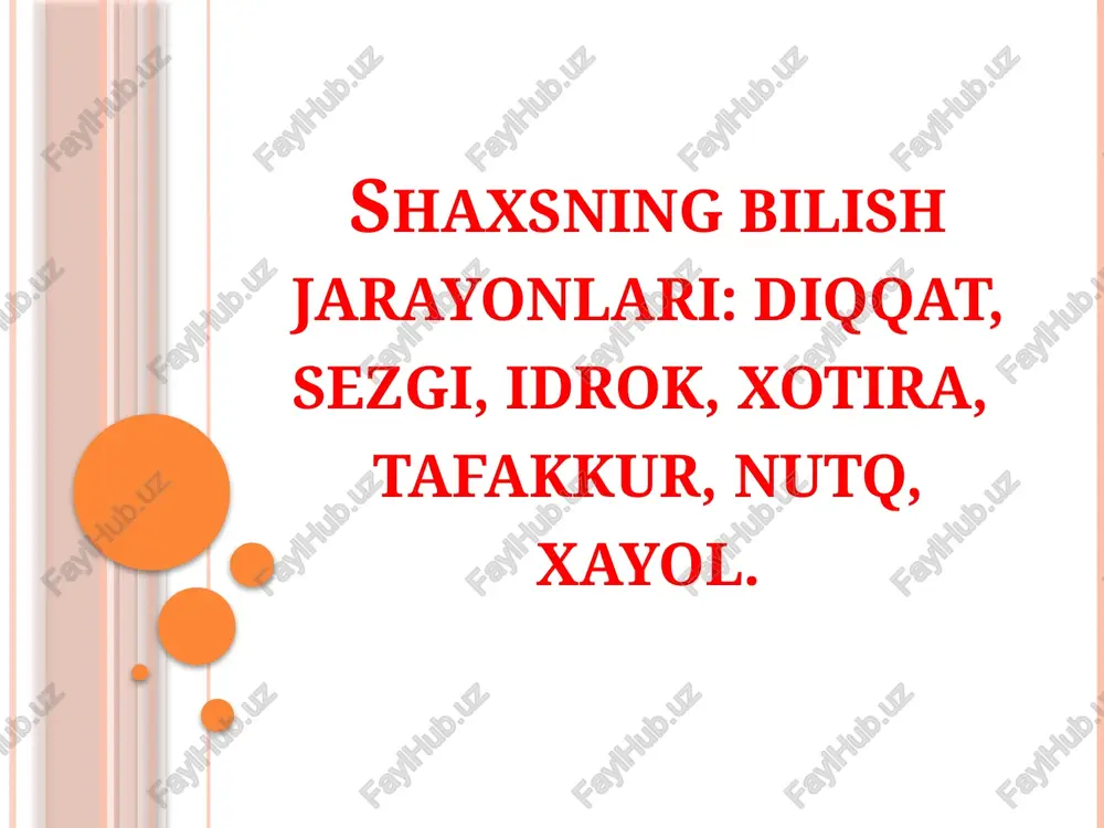 diqqat va yo`naltirilishi — PPTX