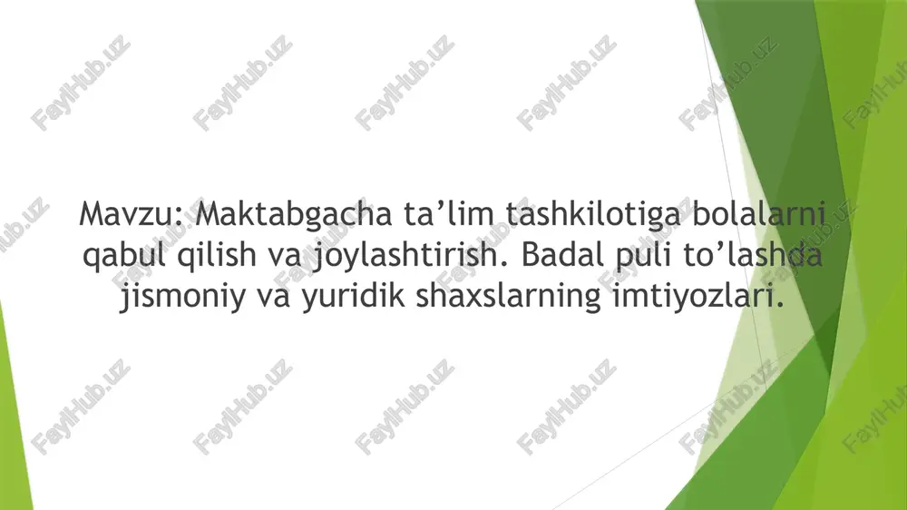 maktabgacha ta'lim — PPTX