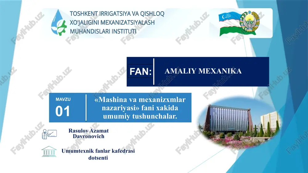 mashinavamexanizmlxarnazariyasi — PPTX