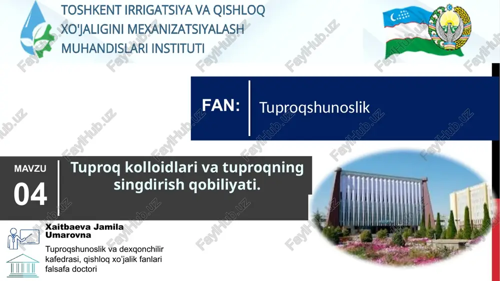 tuproqshunoslik — PPTX