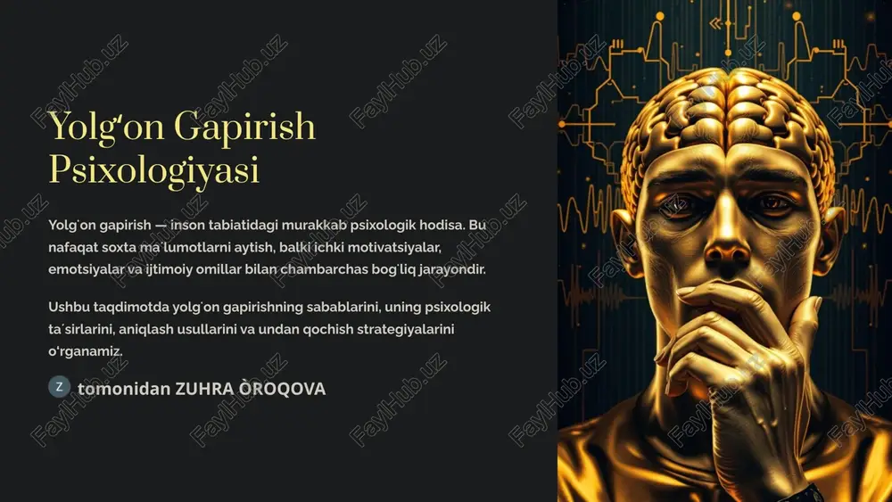yolgʻon gapirish psixologiyasi — PPTX
