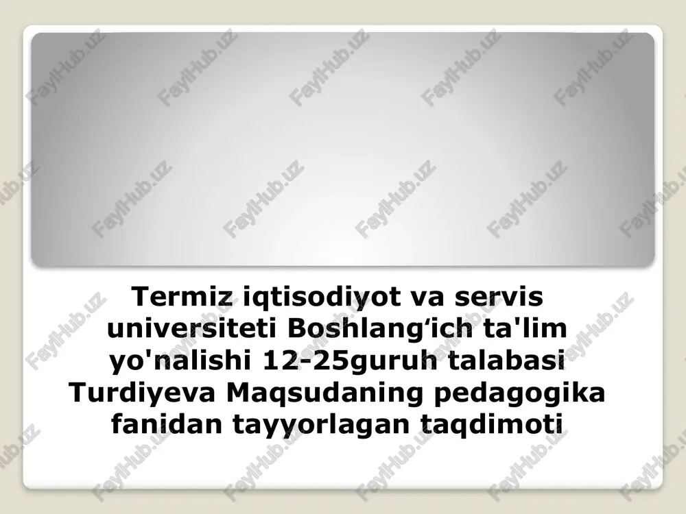 ekologik tarbiya — PPTX
