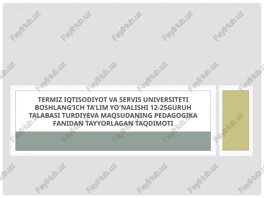 pedagogik fan taʼlimi — PPTX