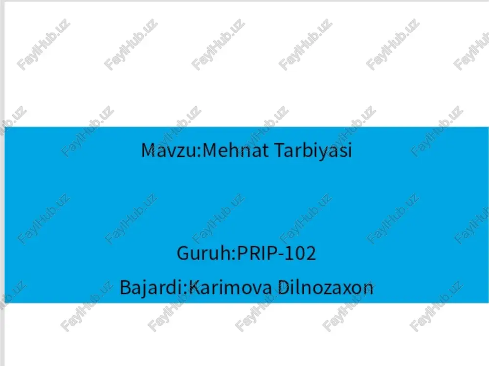 mehnat tarbiyasi — PDF
