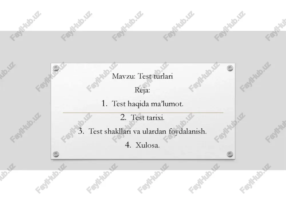 test turlari — PDF