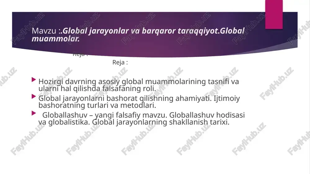 globaljarayonlarvabarqarortaraqqiyot — PPTX