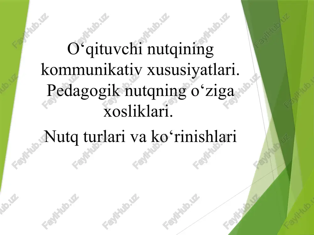 o‘qituvchining kommunikativ xususiyatlari — PPTX
