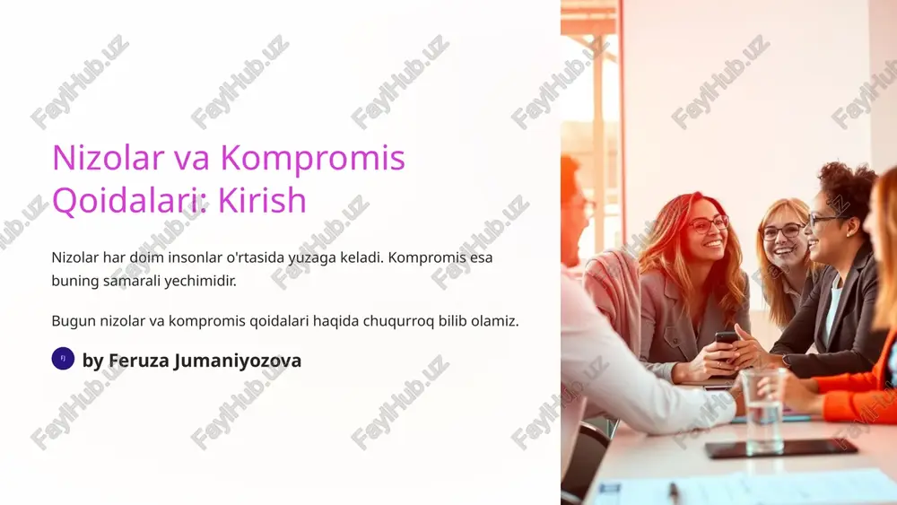 nizolar va kompromis qoidalari — PPTX