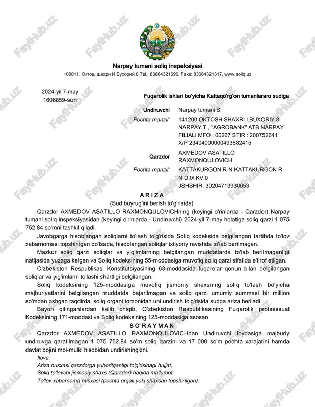 soliq inspeksiyasi — PDF