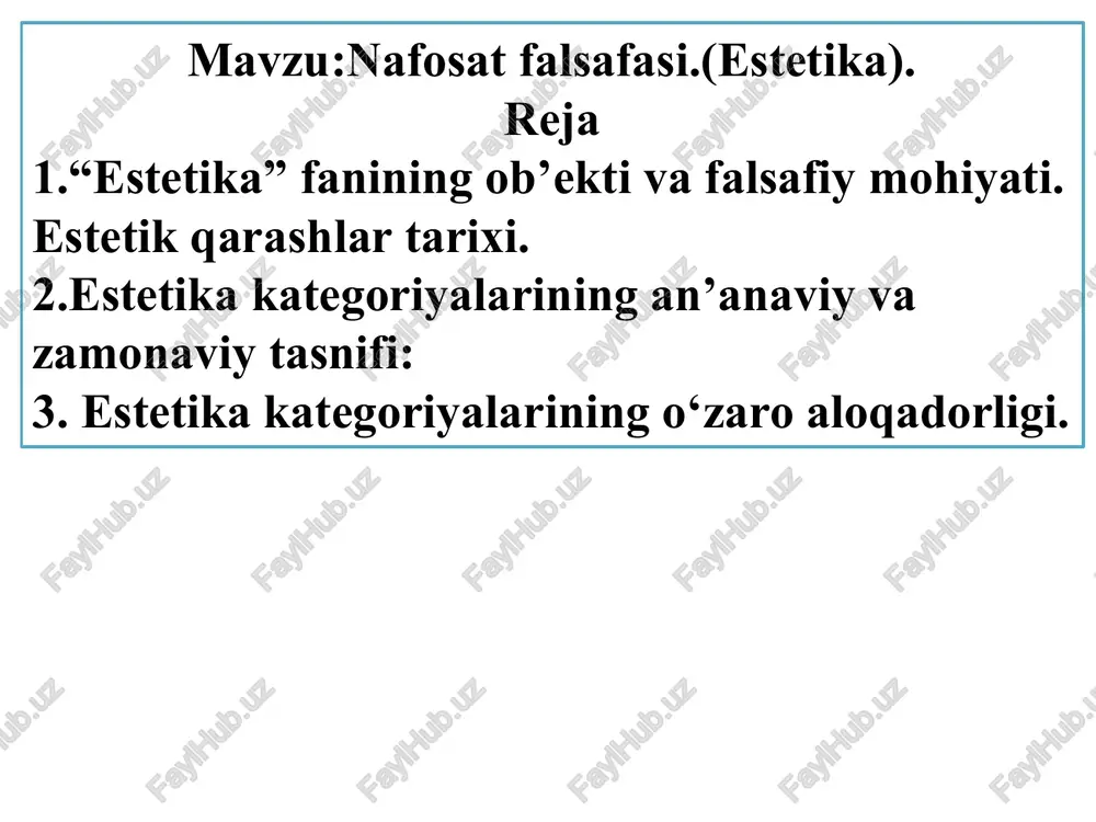 nafosatfalsafasi (estetika) — PPTX