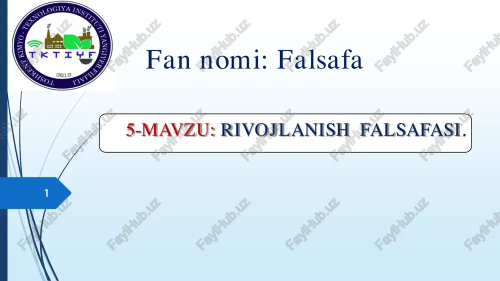 rivojlanish falsafasi — PDF