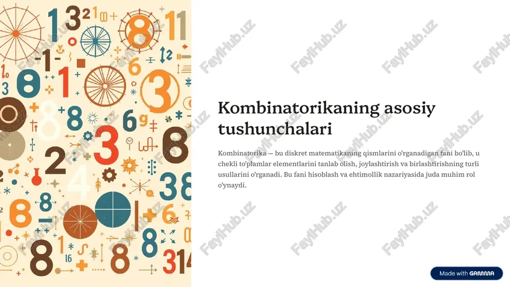 kombinatorikaning asosiy tushunchalari — PDF