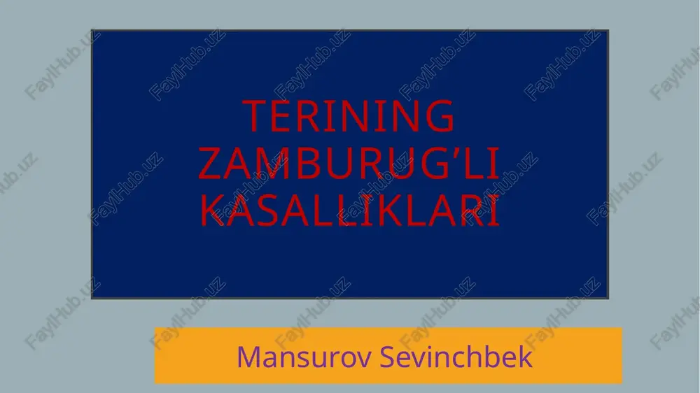 terining zamburug'li kasalliklari — PPTX