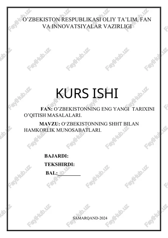 o‘zbekistonning eng yangi tarixini o’qitish masalalari — DOCX