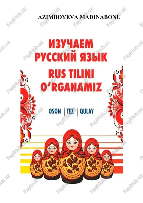 kichik yoshdagilar uchun rus tili qoʻllanma — DOCX