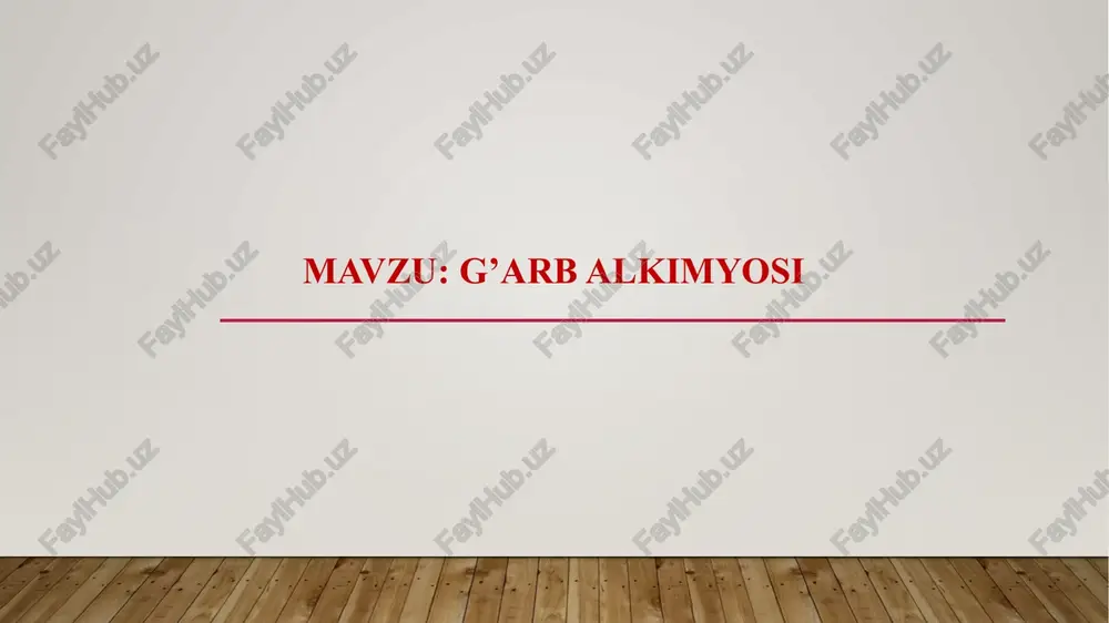 g’arb alkimyosi — PPTX