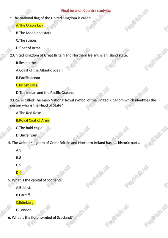 final tests on country studying — DOCX