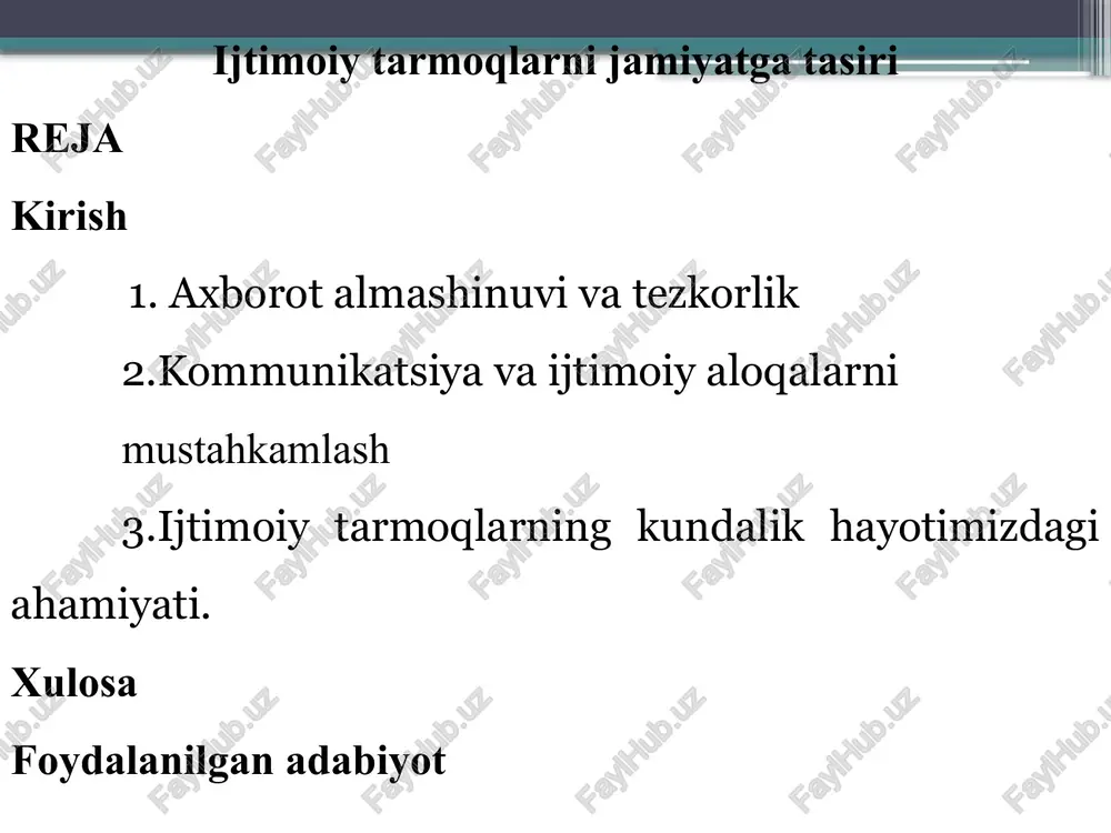 ijtimoiy tarmoqlar — PPTX