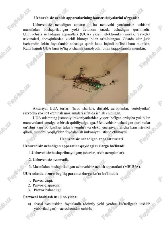 uchuvchisiz uchadigan apparatlar — DOCX
