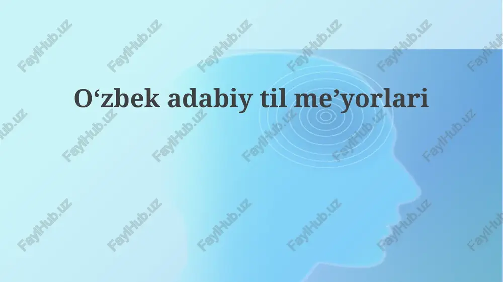 oʻzbek adabiy tilining meʼyorlari — PPTX