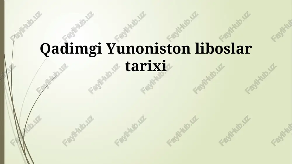 qadimgi yunoniston liboslar tarixi — PPTX