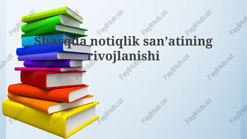 sharqdanotiqliksanʼatiningrivojlanishi — PPTX