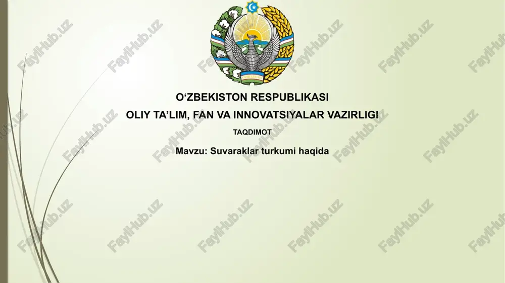 suvaraklar turkumi haqida — PPTX