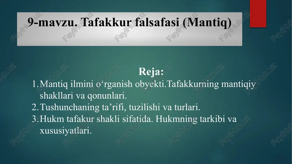 tafakkur falsafasi (mantiq) — PPTX