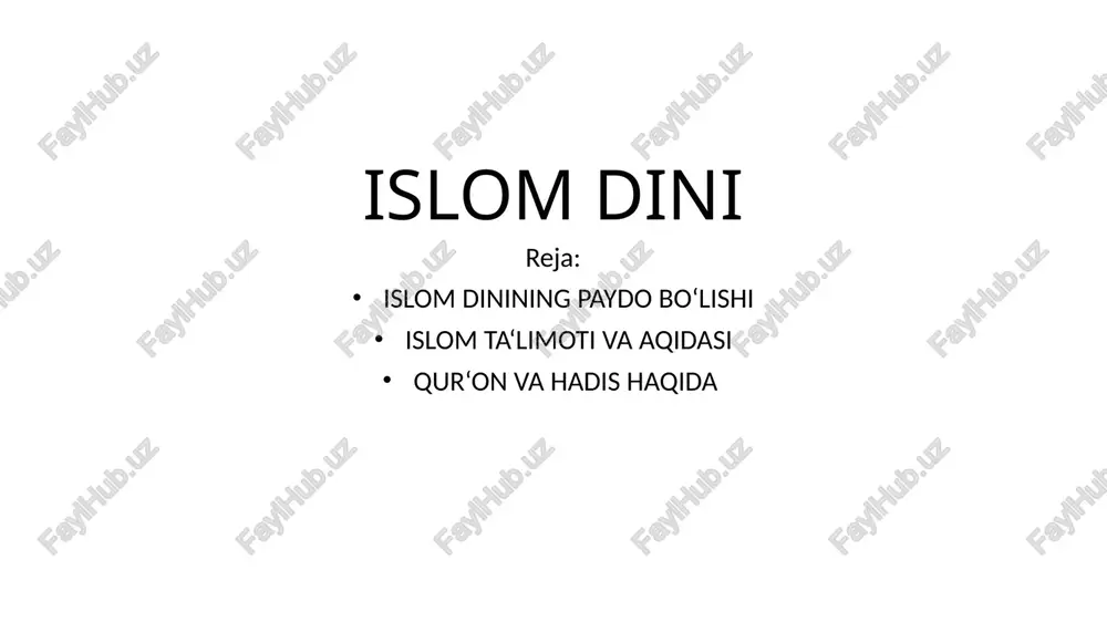 islom dini — PPTX