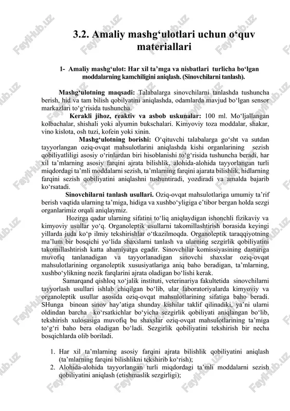 amaliy mashg‘ulotlari uchun o‘quv materiallari — DOCX