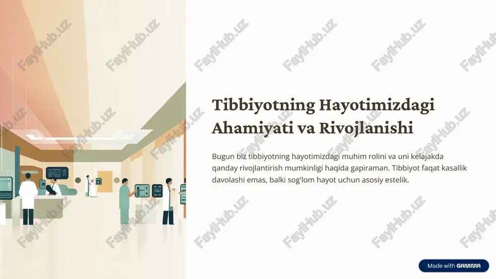 tibbiyotning hayotimizdagi ahamiyati va rivojlanishi — PDF