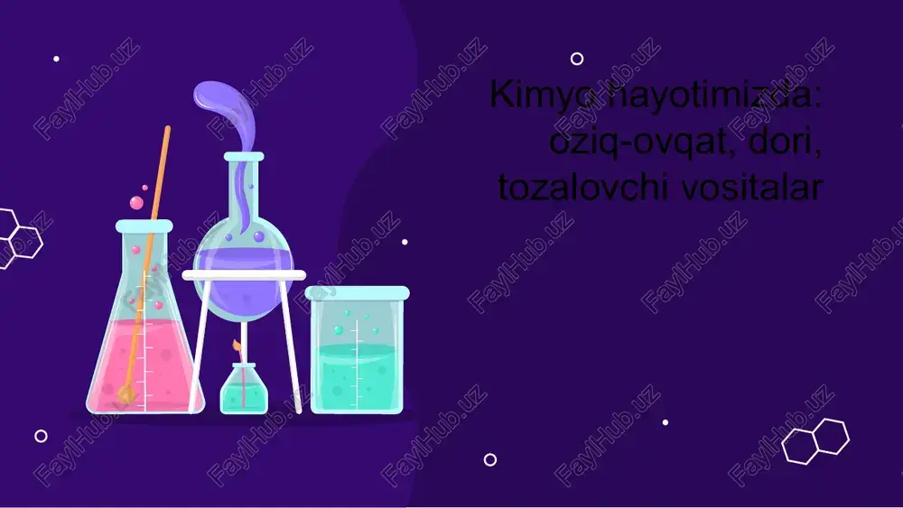 kimyo hayotimizda: oziq-ovqat, dori, tozalovchi vositalar — PPTX