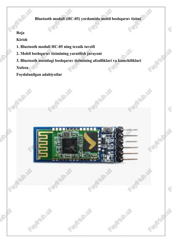 bluetooth moduli (hc-05) — DOCX