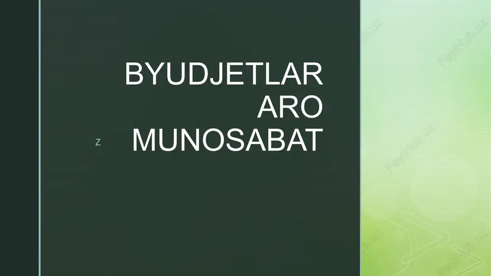 byudjetlararo munosabat — PPTX