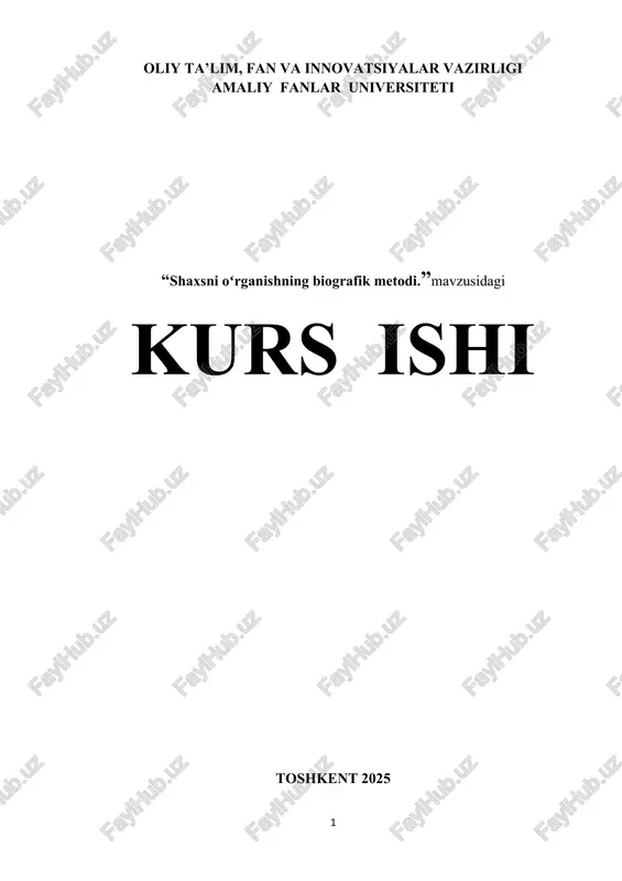 shaxsni o‘rganishning biografik metodi — DOCX