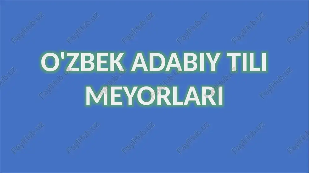 o'zbek adabiy tili meyorlari — PPTX