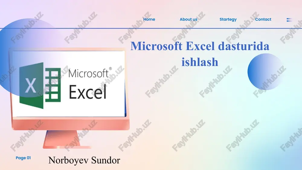 excel dasturida ishlash — PPTX