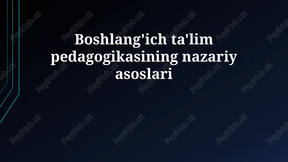 pedagogikaning nazariy asoslari — PPTX