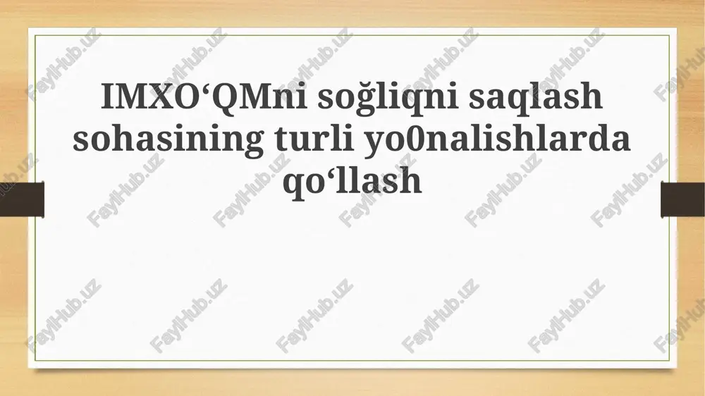 sog'liqni saqlash sohasida ai — PPTX