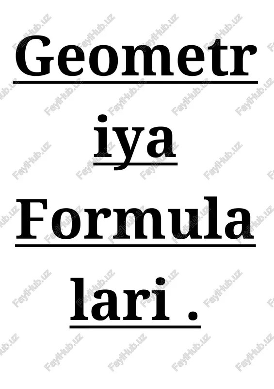 geometriya formulalari — DOCX