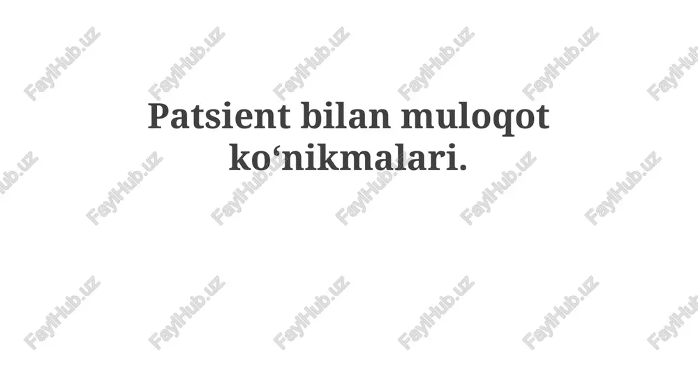 bemorni tushunish — PPTX