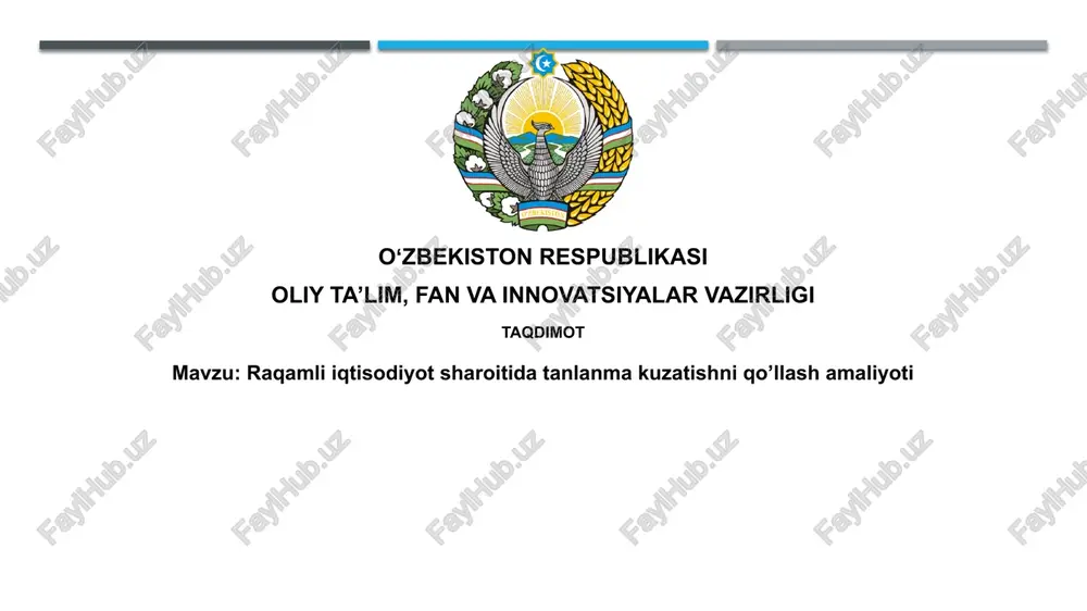raqamli iqtisodiyotda selektiv kuzatuv — PPTX