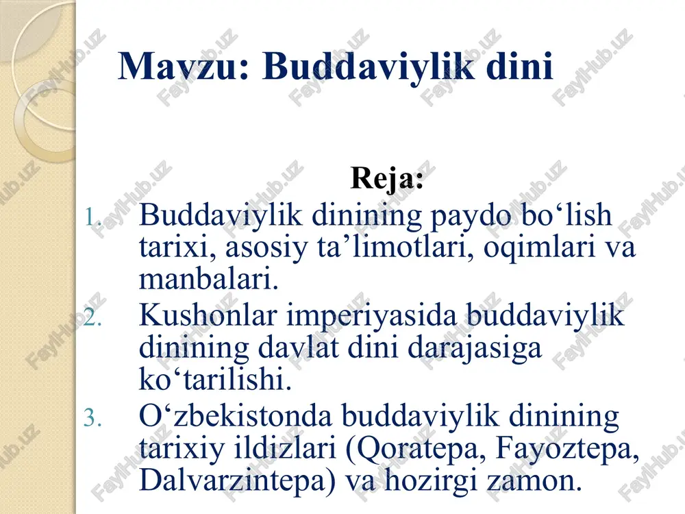 buddaviylik dini — PPTX