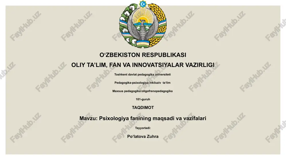 maxsus pedagogika:oligofrenopedagogika — PPTX