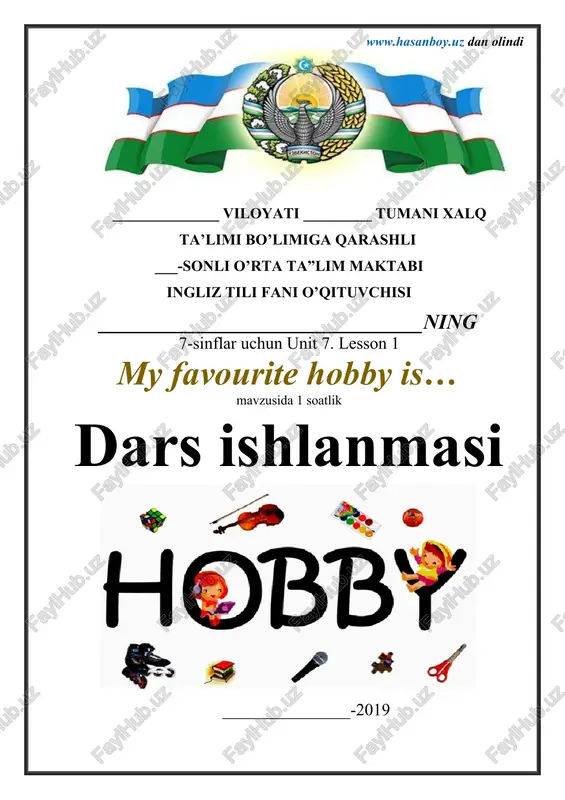 my favourite hobby is… — DOCX